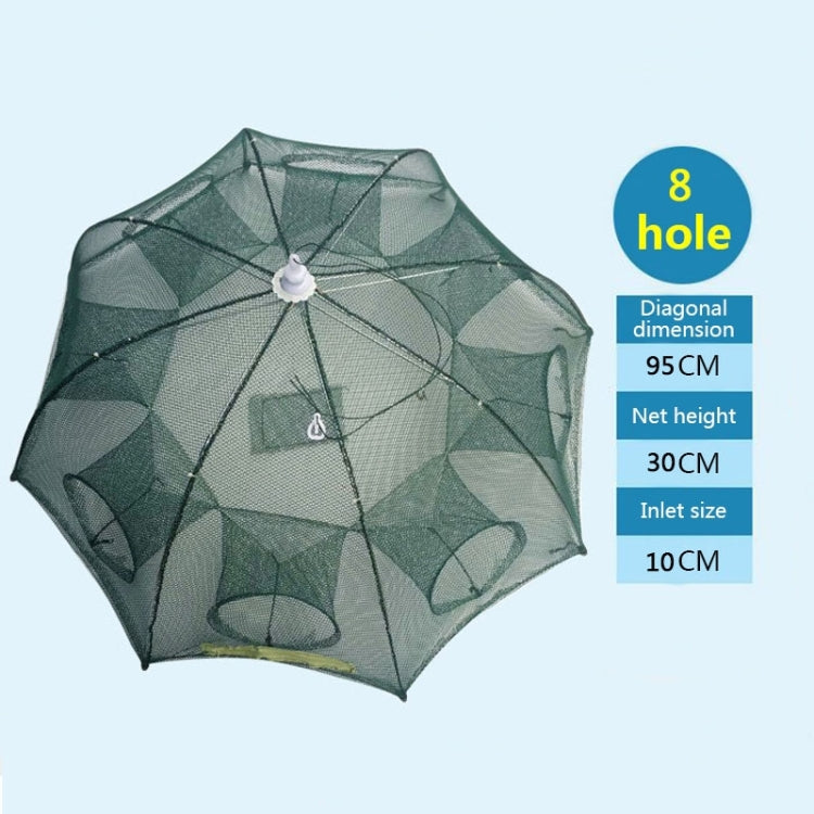 8 Holes Automatic Foldable Fishing Net Nylon Shrimp Crab Minnow Trap Fish Cast Net Fishing Tackle, 8 Holes - HoMEdemic™ 
