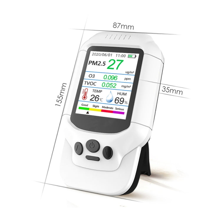 8-In-1 Air Quality Detector PM2.5 / PM1.0 / PM10 / HCHO / TVOC / O3 / Temperature / Humidity Monitor - HoMEdemic™ 