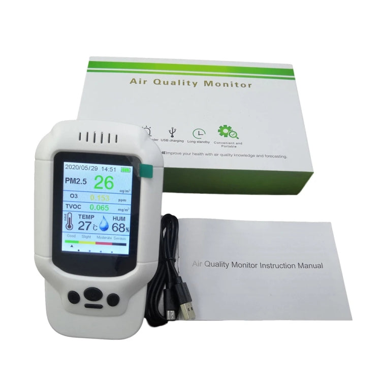 8-In-1 Air Quality Detector PM2.5 / PM1.0 / PM10 / HCHO / TVOC / O3 / Temperature / Humidity Monitor - HoMEdemic™ 