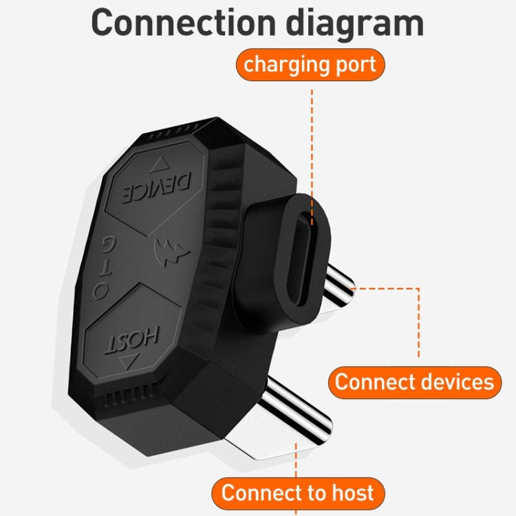 8 Pin to Dual USB-C / Type-C Lavalier Microphone U-shaped Charging Adapter OTG Converter(Black) - HoMEdemic™ 