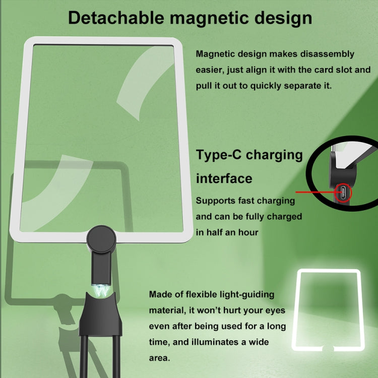 8039-5 LED Light Multifunctional Charging Hanging Neck Handheld Reading Magnifying Glass(Black) - HoMEdemic™ 