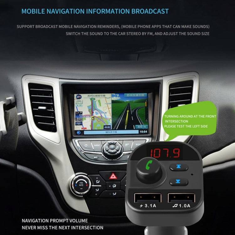 805E Dual USB Charging Bluetooth FM Transmitter MP3 Music Player Car Kit, Support Hands-Free Call  & Read TF Card / U Disk Music, 805E - HoMEdemic™ 