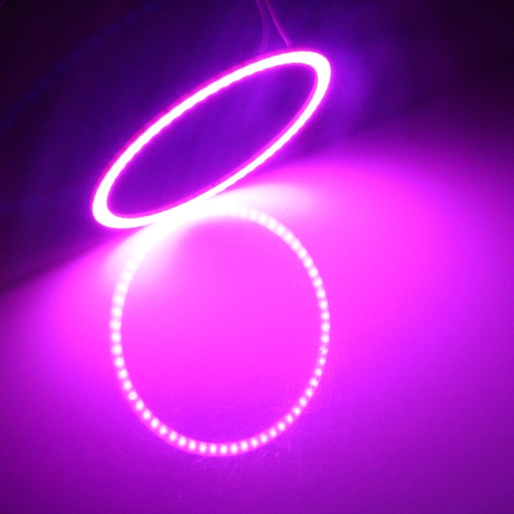 80mm 5W 180LM Angel Eyes Circles Car Headlight COB LED Lights for Vehicles, DC 12-24V, 80mm Pink Light, 80mm Green Light - HoMEdemic™ 