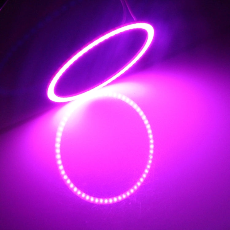 80mm 5W 180LM Angel Eyes Circles Car Headlight COB LED Lights for Vehicles, DC 12-24V, 80mm Pink Light, 80mm Green Light - HoMEdemic™ 