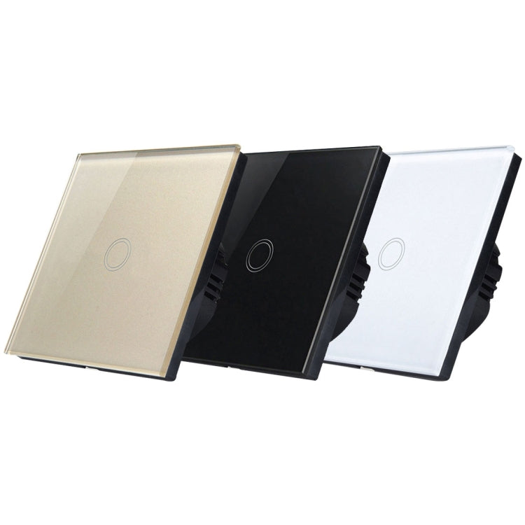 86mm 1 Gang Tempered Glass Panel Wall Switch Smart Home Light Touch Switch with RF433 Remote Controller, AC 110V-240V - HoMEdemic™ 