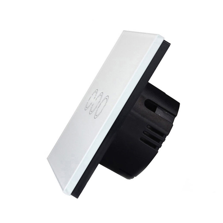 86mm 3 Gang Tempered Glass Panel Wall Switch Smart Home Light Touch Switch with RF433 Remote Controller, AC 110V-240V, 86mm 3 Gang/Black - HoMEdemic™ 