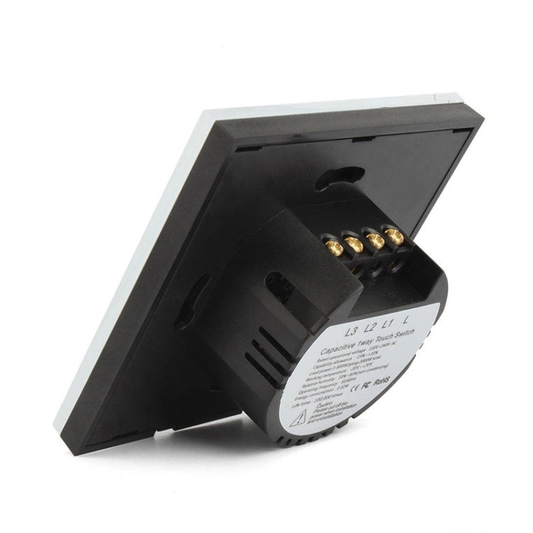 86mm 3 Gang Tempered Glass Panel Wall Switch Smart Home Light Touch Switch with RF433 Remote Controller, AC 110V-240V, 86mm 3 Gang/Black - HoMEdemic™ 