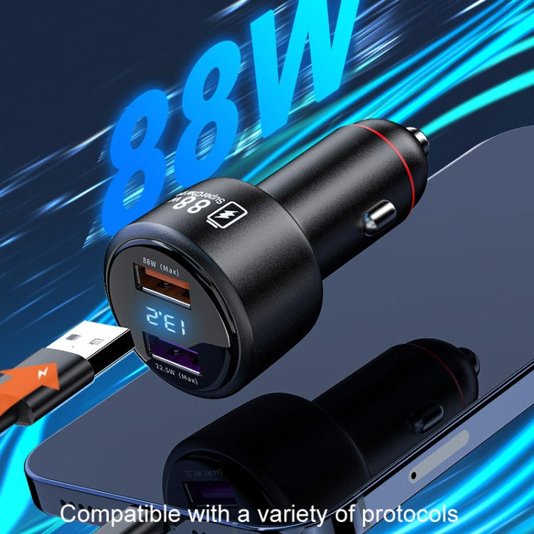 88W Vehicle Mini Fast Charging Charger Car One To Two Cigarette Lighter - HoMEdemic™ 