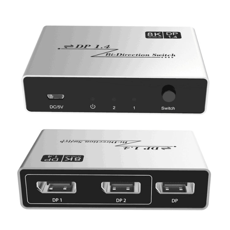 8K 60HZ 1.4V 2 In 1 Out DP Bidirectional Switcher(Grey) - HoMEdemic™ 