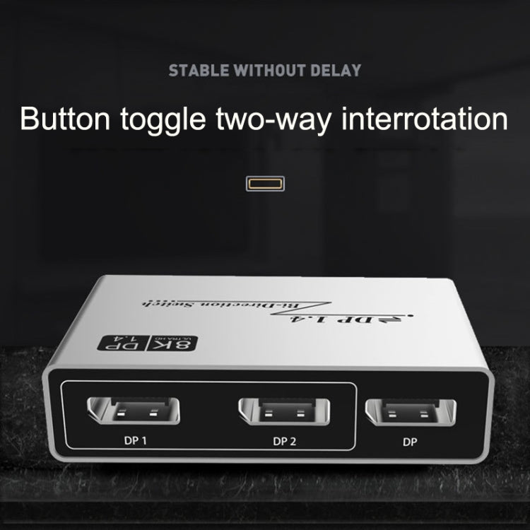 8K 60HZ 1.4V 2 In 1 Out DP Bidirectional Switcher(Grey) - HoMEdemic™ 