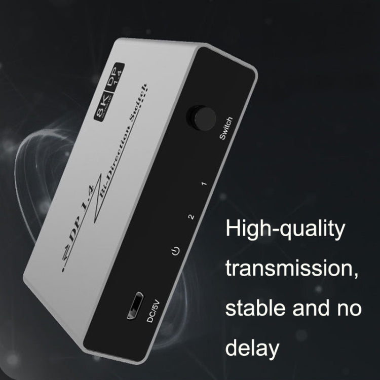 8K 60HZ 1.4V 2 In 1 Out DP Bidirectional Switcher(Grey) - HoMEdemic™ 