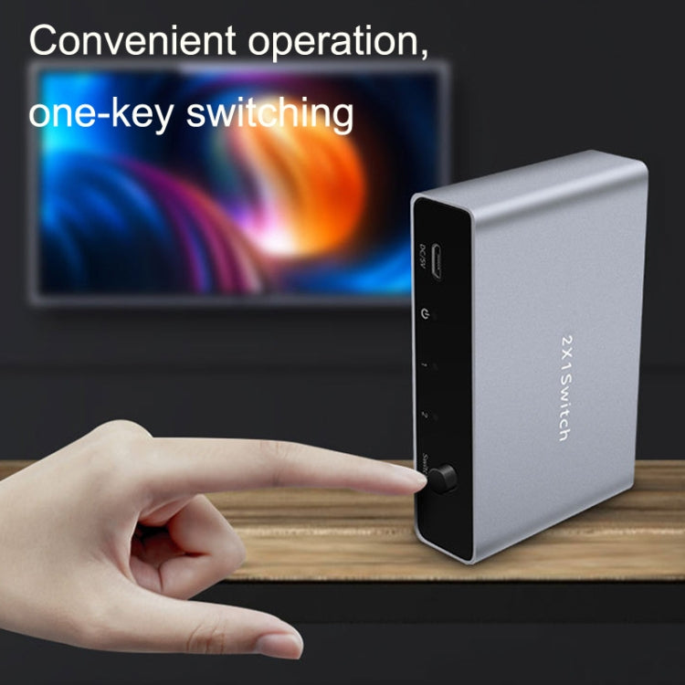 8K 60HZ 1.4V 2 In 1 Out DP Bidirectional Switcher(Grey) - HoMEdemic™ 