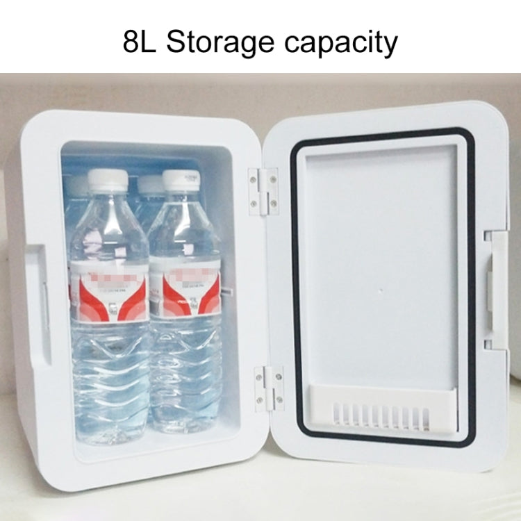 8L 37-48W Tempered Glass Panel Car / Home Mini Refrigerator, EU Plug (Silver) - HoMEdemic™ 