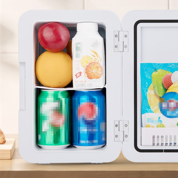 8L 37-48W Tempered Glass Panel Car / Home Mini Refrigerator, EU Plug (Silver) - HoMEdemic™ 