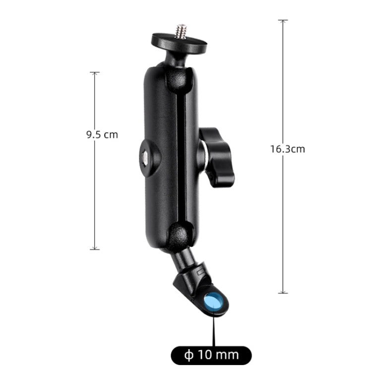 9.0cm Connecting Rod 20mm Ball Head Motorcycle Rearview Mirror Screw Hole Fixed Mount Holder with Tripod Adapter & Screw for GoPro, Insta360, DJI and Other Action Cameras(Black) - HoMEdemic™ 