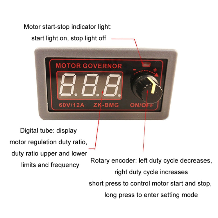9-60V/12A/500W PWM Motor Fan DC Motor Speed Controller(With Shell) - HoMEdemic™ 