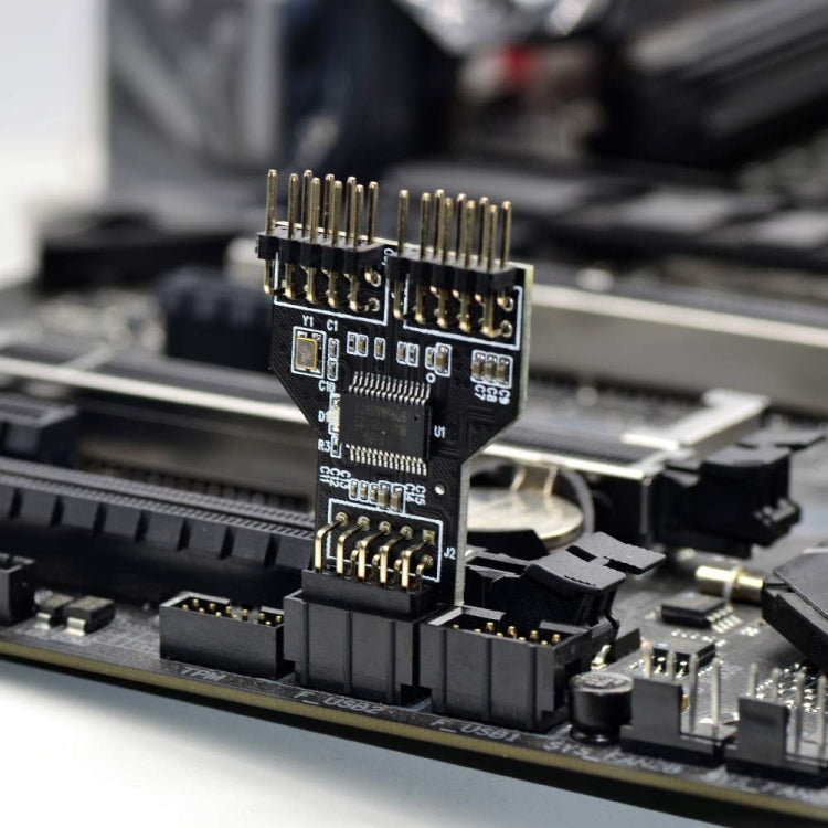 9 Pin USB Header Female 1 To 2 Male Board 9-Pin USB 2.0 HUB Connector Adapter - HoMEdemic™ 