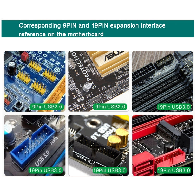 9 Pin USB Header Female 1 To 2 Male Board 9-Pin USB 2.0 HUB Connector Adapter - HoMEdemic™ 