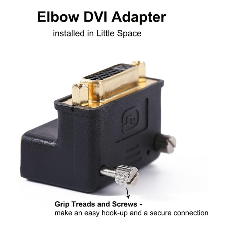 90 Degree Right Angled DVI 24+5 DVI-I Digital Dual Link Male To Female Extension Adapter for HDTV LCD Monitor - HoMEdemic™ 