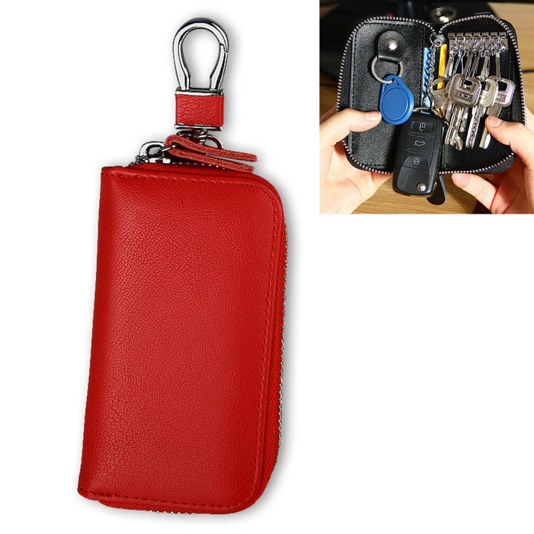 9092 Business Style Multifunctional Genuine Leather Zipper Car Key Bag - HoMEdemic™ 