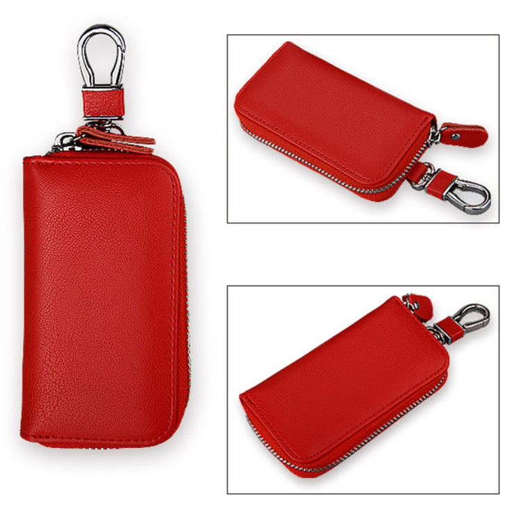 9092 Business Style Multifunctional Genuine Leather Zipper Car Key Bag - HoMEdemic™ 