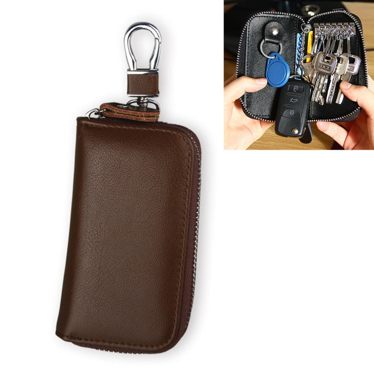 9092 Business Style Multifunctional Genuine Leather Zipper Car Key Bag - HoMEdemic™ 
