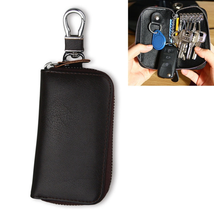 9092 Business Style Multifunctional Genuine Leather Zipper Car Key Bag - HoMEdemic™ 