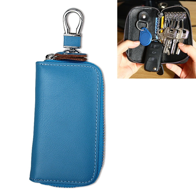 9092 Business Style Multifunctional Genuine Leather Zipper Car Key Bag - HoMEdemic™ 