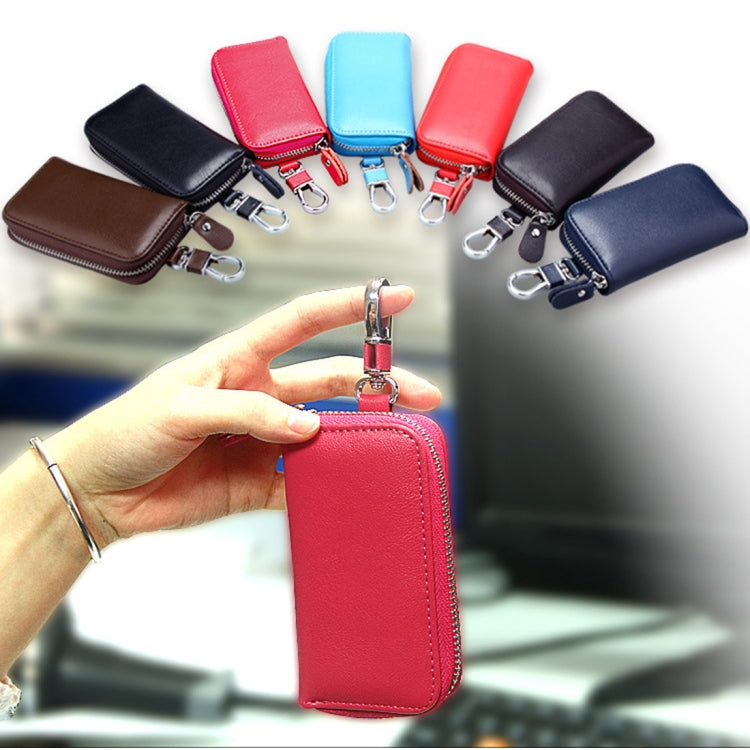 9092 Business Style Multifunctional Genuine Leather Zipper Car Key Bag - HoMEdemic™ 