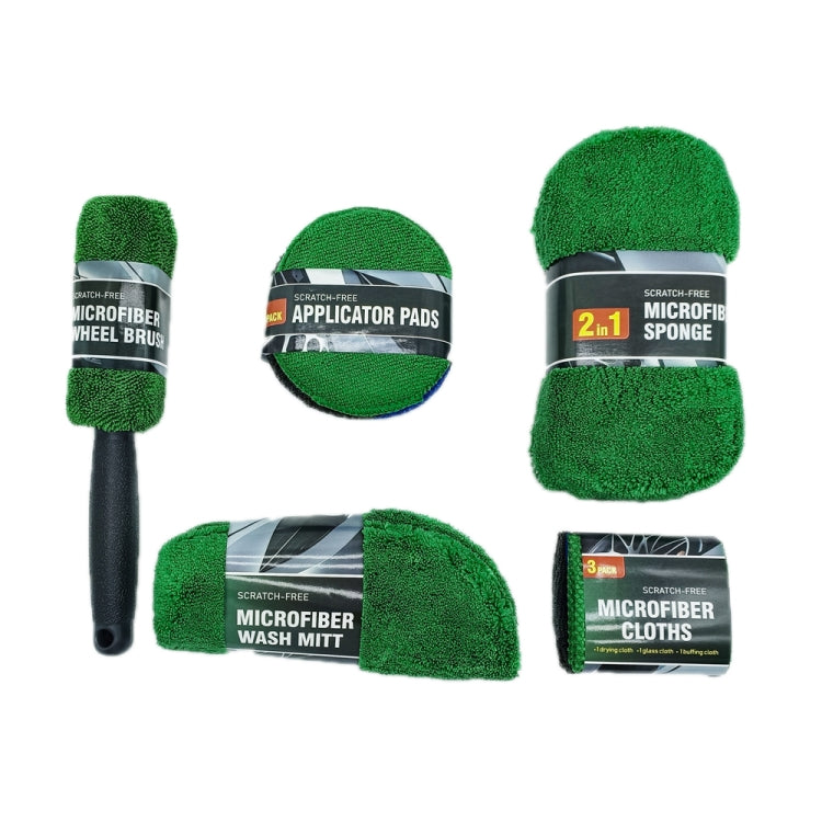 9pcs /Set Car Detailing Gloves Rags Waxing Cleaning Set(Green) - HoMEdemic™ 