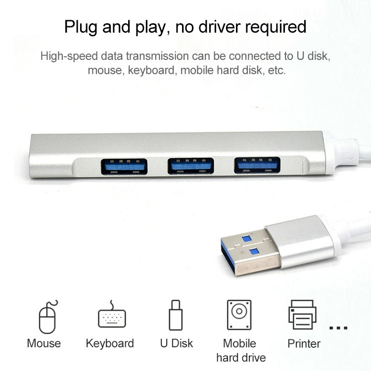 A-809 4 x USB 3.0 to USB 3.0 Aluminum Alloy HUB Adapter, A-809 - HoMEdemic™ 