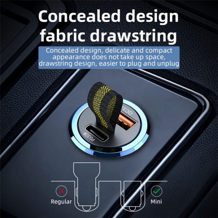 A1 QC 3.0+PD 30W Dual Car Charger Hidden Car Cigarette Lighter Phone Fast Charging Adapter - HoMEdemic™ 