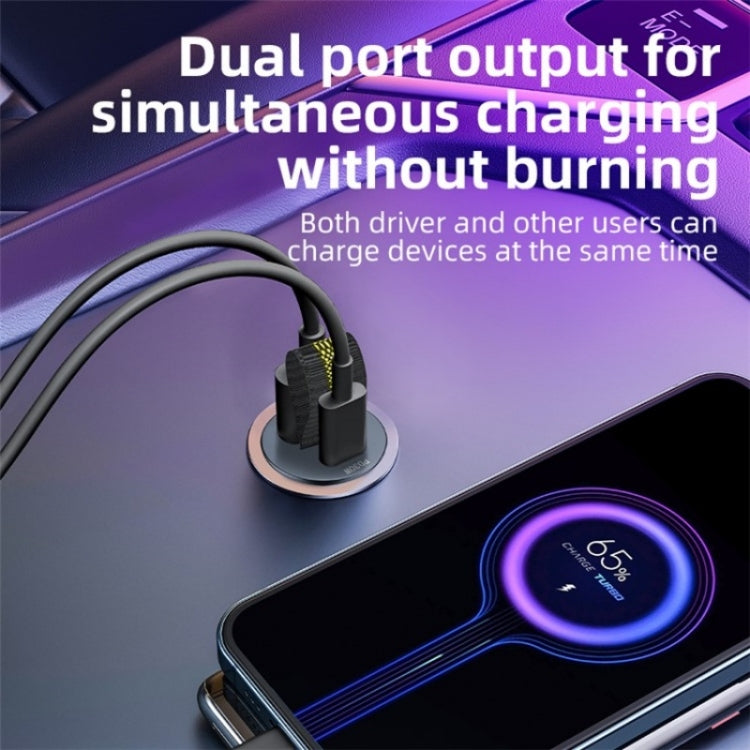 A1 QC 3.0+PD 30W Dual Car Charger Hidden Car Cigarette Lighter Phone Fast Charging Adapter - HoMEdemic™ 