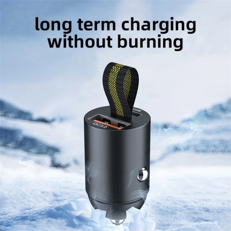 A1 QC 3.0+PD 30W Dual Car Charger Hidden Car Cigarette Lighter Phone Fast Charging Adapter - HoMEdemic™ 