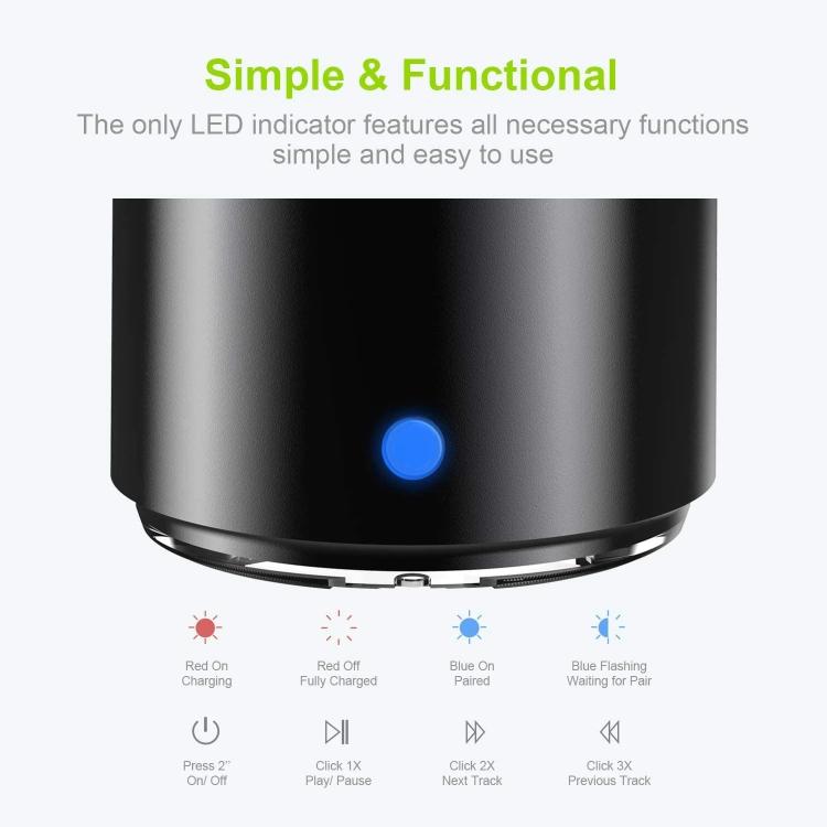 A106Pro IPX7 Waterproof Mini Portable Bluetooth Metal Speaker(Black) - HoMEdemic™ 