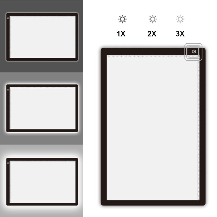 A2 Size 23W 12V  LED Three Level of Brightness Dimmable Acrylic Copy Boards for Anime Sketch Drawing Sketchpad, with Power Adapter, A2 with Power Adapter - HoMEdemic™ 