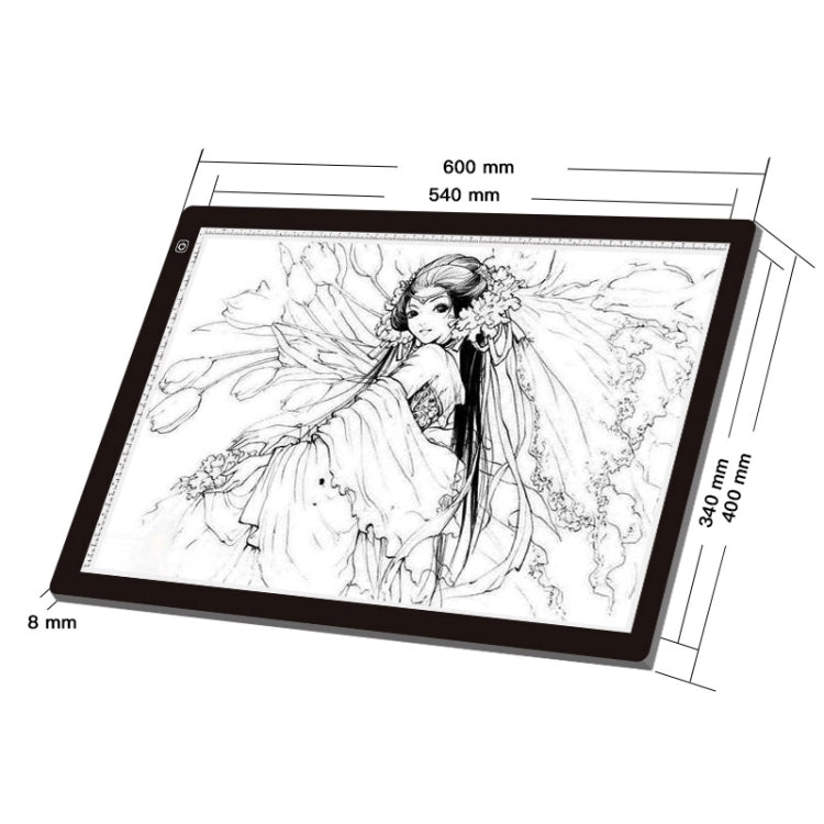 A2 Size 23W 12V  LED Three Level of Brightness Dimmable Acrylic Copy Boards for Anime Sketch Drawing Sketchpad, with Power Adapter, A2 with Power Adapter - HoMEdemic™ 