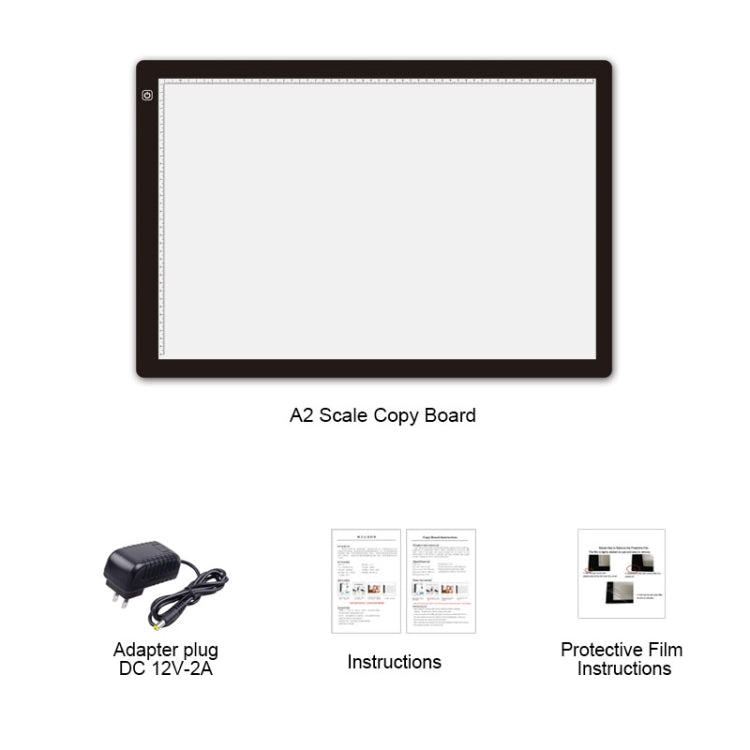 A2 Size 23W 12V  LED Three Level of Brightness Dimmable Acrylic Copy Boards for Anime Sketch Drawing Sketchpad, with Power Adapter, A2 with Power Adapter - HoMEdemic™ 