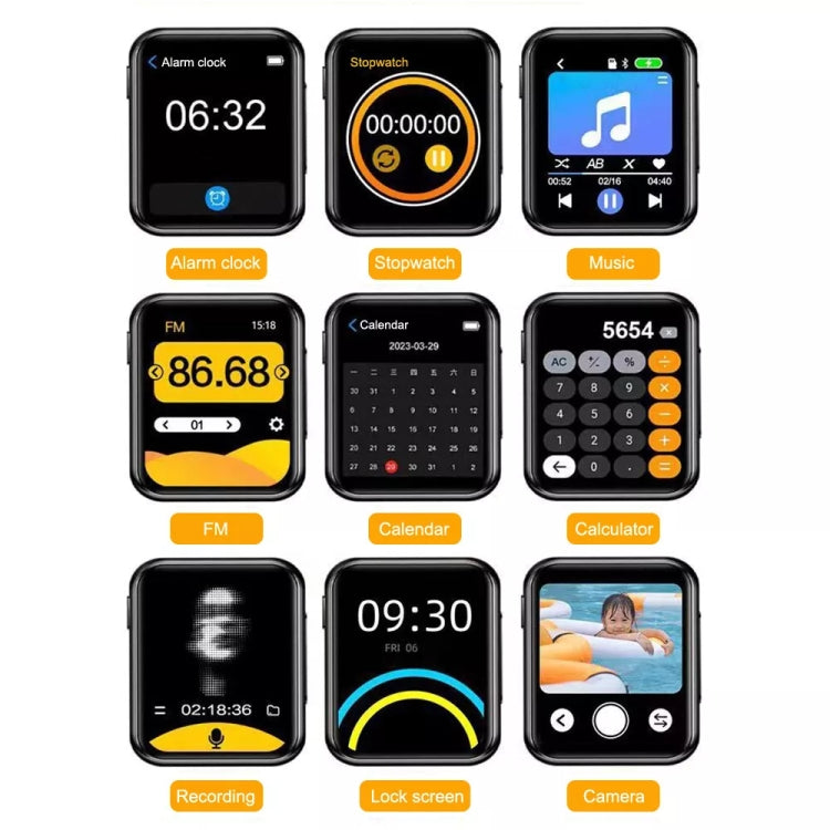 A30  MP3 Player With FHD 720P Digital Camera Bluetooth 5.4 Lossless Sound Audio Player 8GB - HoMEdemic™ 