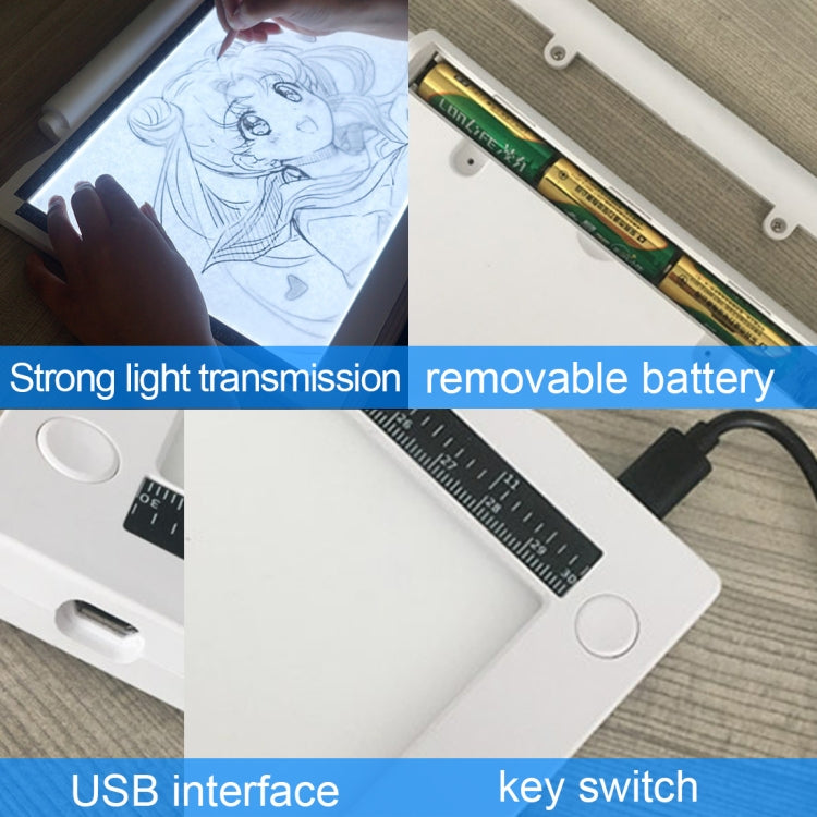 A4-19 6.5W Three Level of Brightness Dimmable A4 LED Drawing Sketchpad Light Pad with USB Cable - HoMEdemic™ 