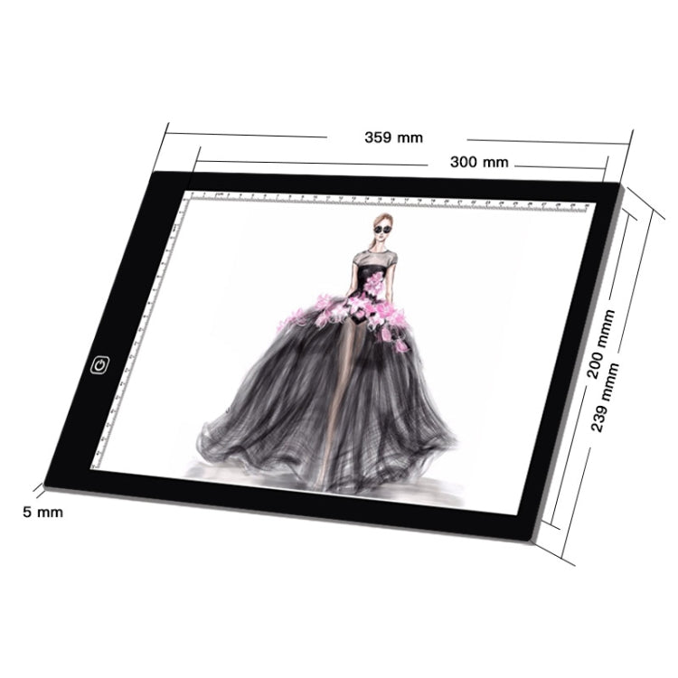 A4 Size LED Three Level of Brightness Dimmable Acrylic Copy Boards for Anime Sketch Drawing Sketchpad, A4 - HoMEdemic™ 