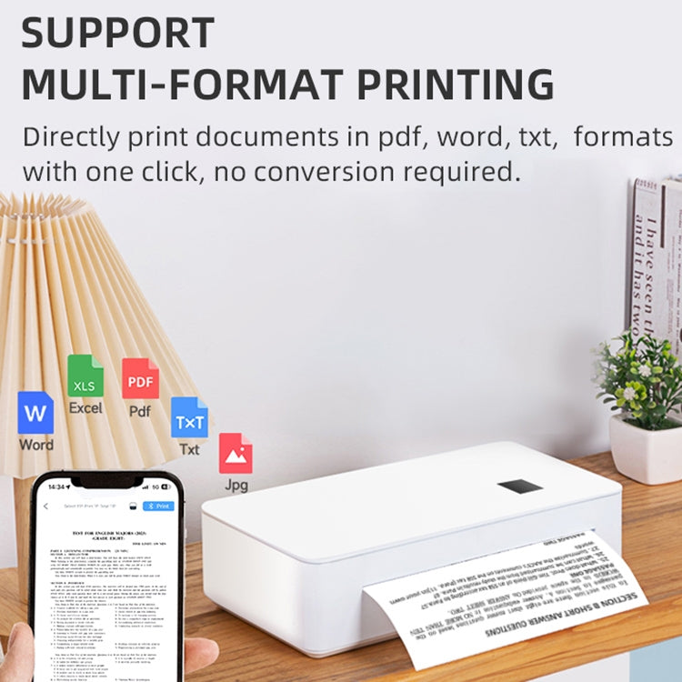 A4LE Portable Bluetooth HD Thermal Printer for Home Office Study(US Plug) - HoMEdemic™ 