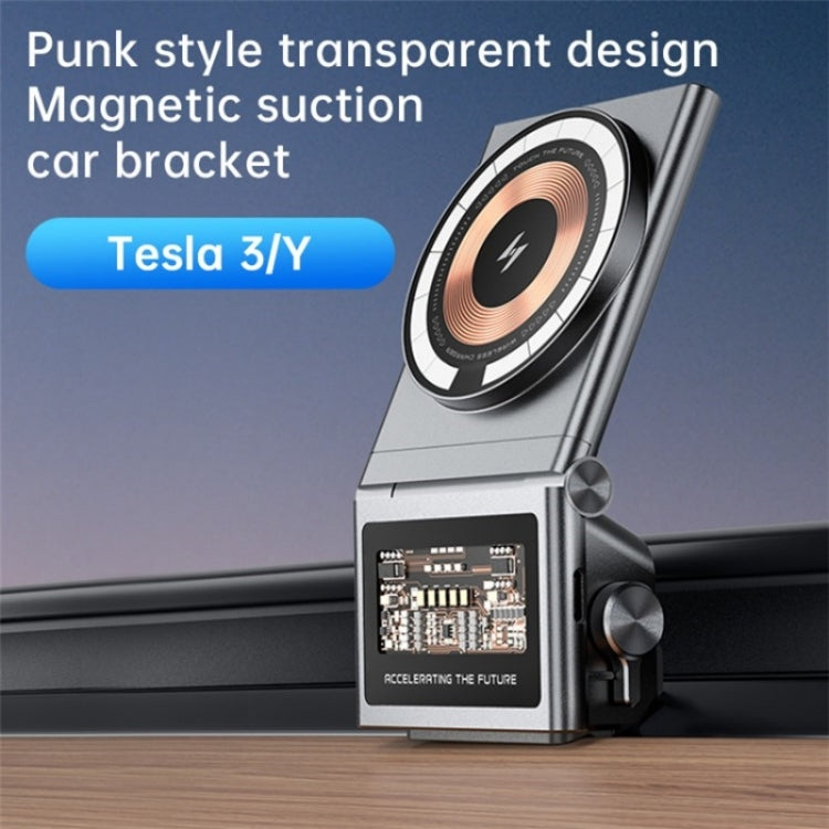 A7 Transparent Phone Charging Dock 15W Magnetic Wireless Charger for Tesla Model 3 / Y - HoMEdemic™ 
