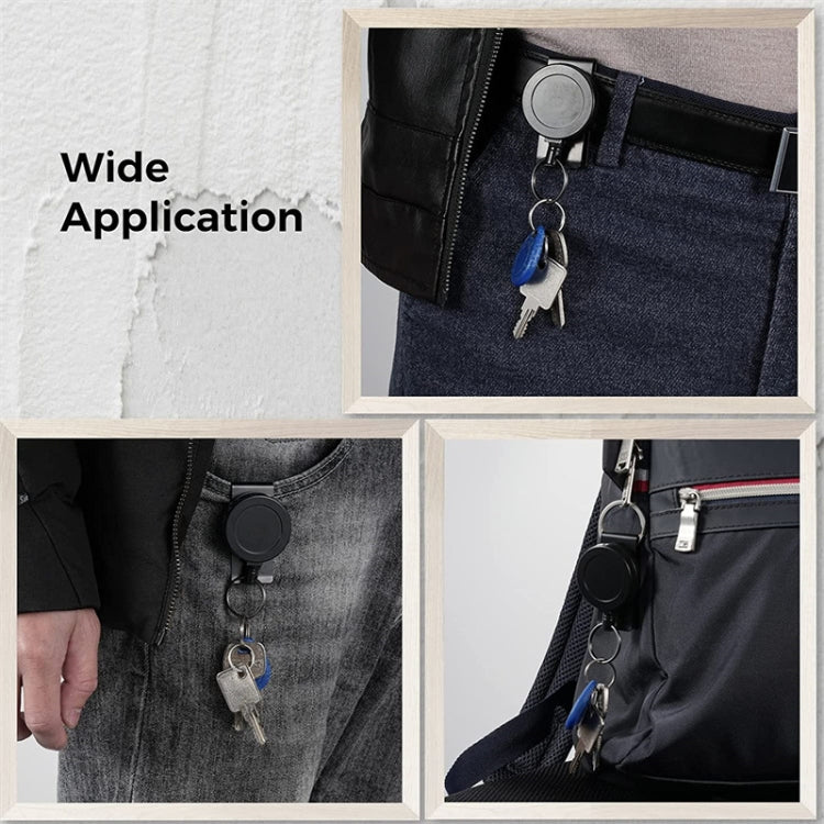 ABS  Material 360 Degree Rotatable Heavy Duty Retractable Keychain with Belt Clip - HoMEdemic™ 