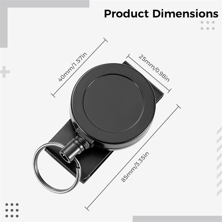 ABS  Material 360 Degree Rotatable Heavy Duty Retractable Keychain with Belt Clip - HoMEdemic™ 