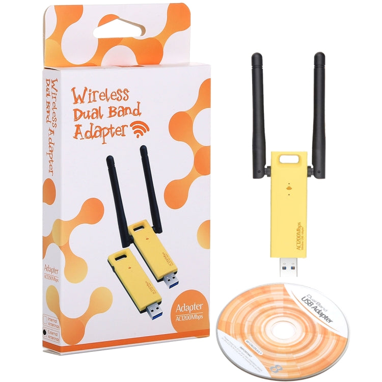 AC1200Mbps 2.4GHz & 5GHz Dual Band USB 3.0 WiFi Adapter External Network Card with 2 External Antenna, AC1200Mbps USB 3.0 - HoMEdemic™ 