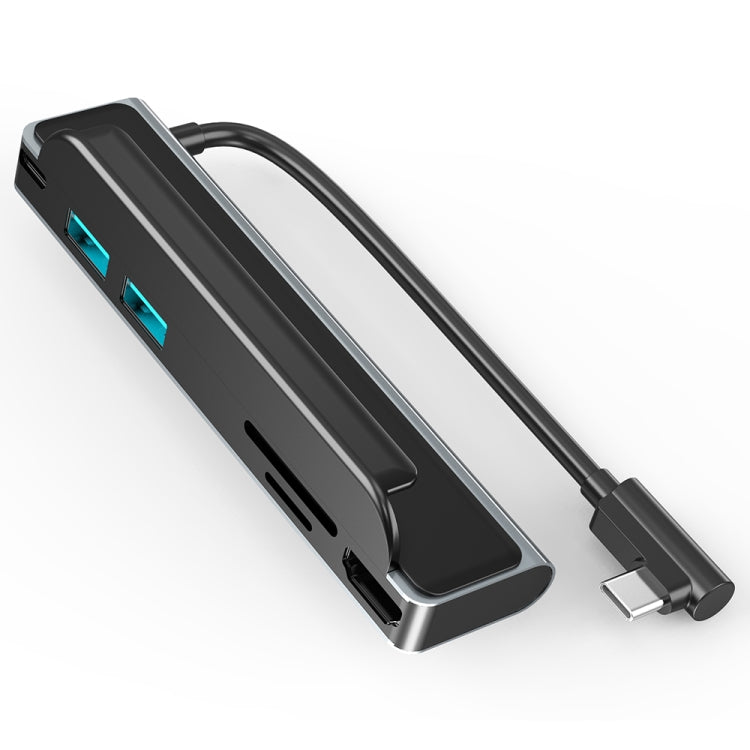 AD-065 6 in 1 USB-C / Type-C to 4K HDMI + SD / TF Card Slot + Type-C + 2 USB 3.0 Back Clip Style Multifunctional Docking Station HUB, 6 In 1 Back Clip Style - HoMEdemic™ 