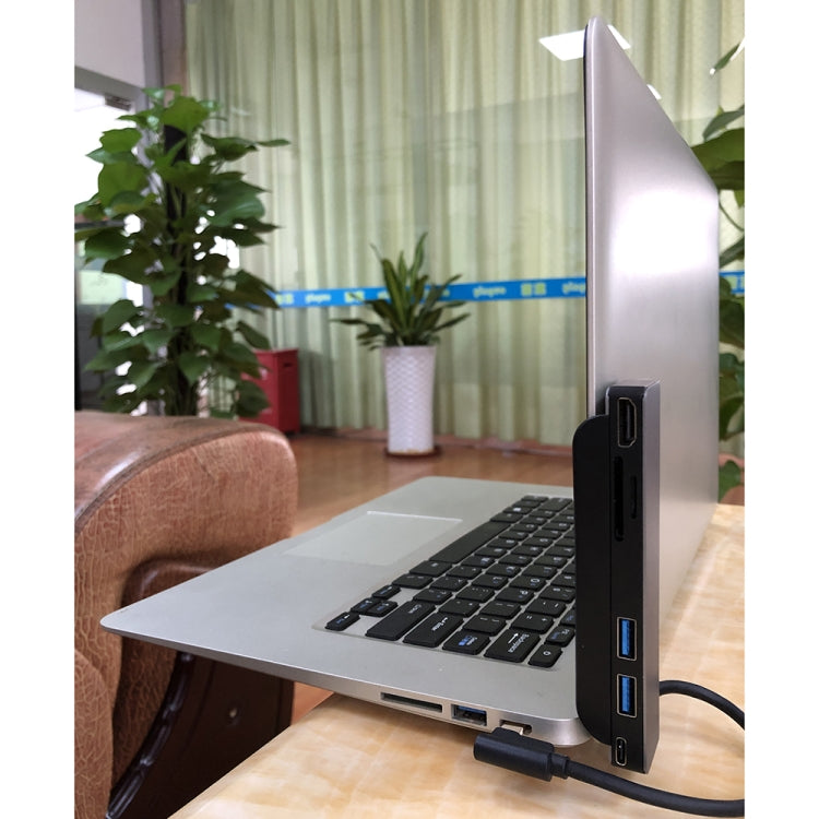 AD-065 6 in 1 USB-C / Type-C to 4K HDMI + SD / TF Card Slot + Type-C + 2 USB 3.0 Back Clip Style Multifunctional Docking Station HUB, 6 In 1 Back Clip Style - HoMEdemic™ 