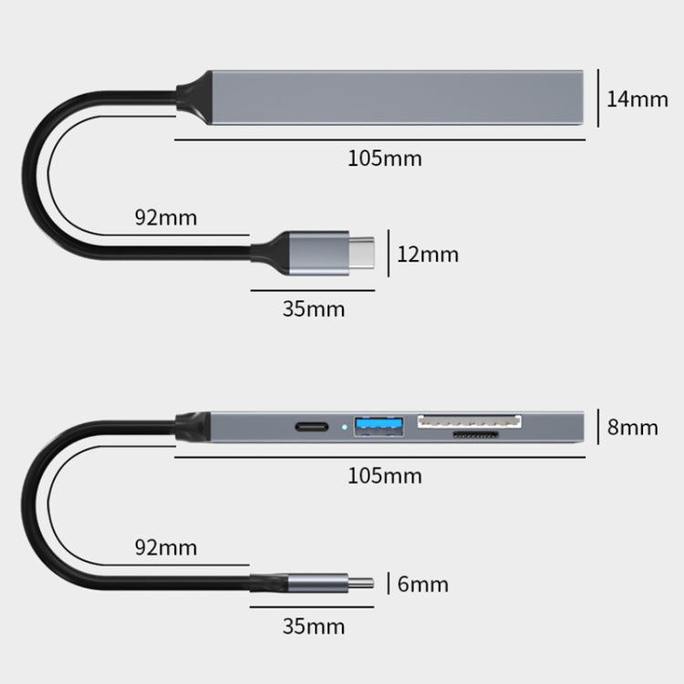 ADS-806C 5 in 1 USB-C / Type-C to USB 3.0 + USB-C / Type-C + SD/TF + USB2.0 HUB Docking Station - HoMEdemic™ 