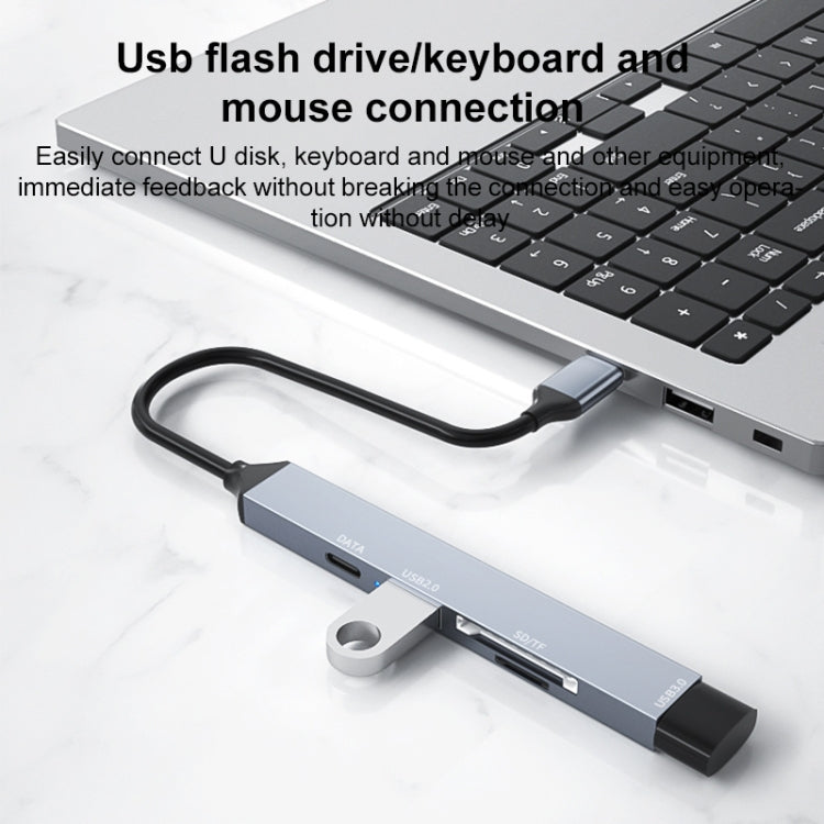 ADS-806C 5 in 1 USB-C / Type-C to USB 3.0 + USB-C / Type-C + SD/TF + USB2.0 HUB Docking Station - HoMEdemic™ 